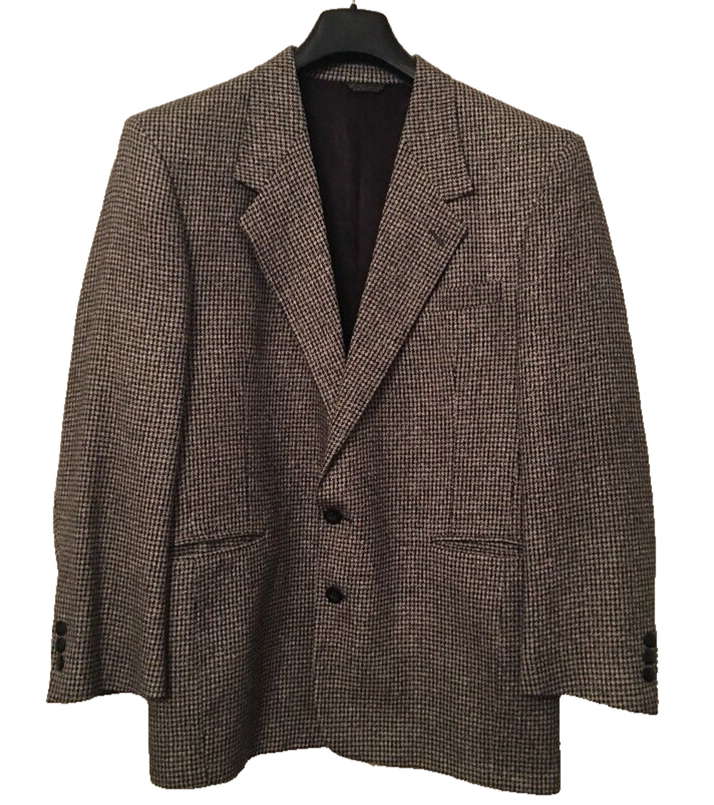 41R Today's Man Vintage 2 Button Black Houndstooth Sport Coat Jacket